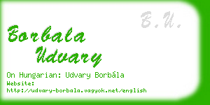 borbala udvary business card